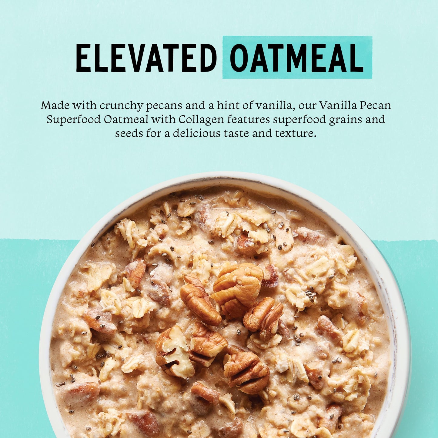 Purely Elizabeth Collagen Oatmeal, Vanilla Pecan, Made With Organic Oats, Amaranth, Quinoa, And Chia Seeds, Gluten-Free, Non-Gmo