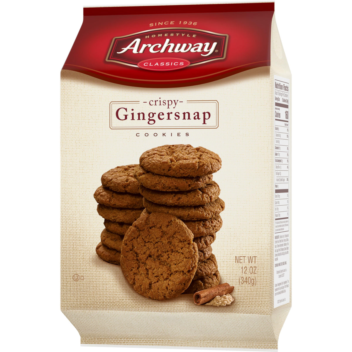 Archway Cookies, Crispy Gingersnaps Cookies, 12 Ounce (Pack of 2)