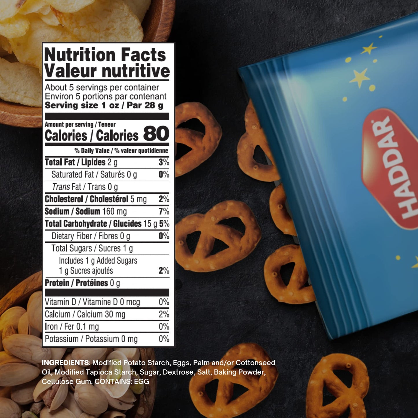 Haddar Gluten Free Pretzels, 5oz (3 Pack) | Pressed Pretzels | Individual Snack Packs | Low Calorie Snack | Kosher for Passover