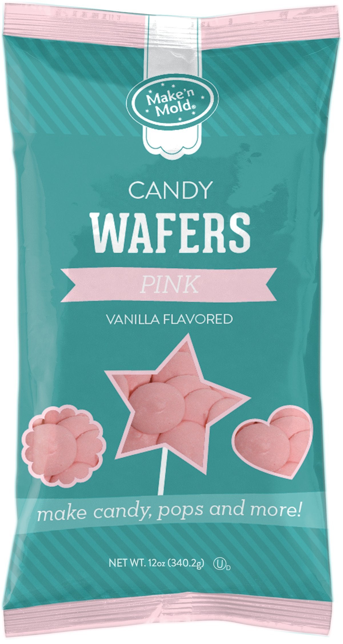 Maken Mold Vanilla-Flavored Melting Candy Wafers Pink, 12 Ounce