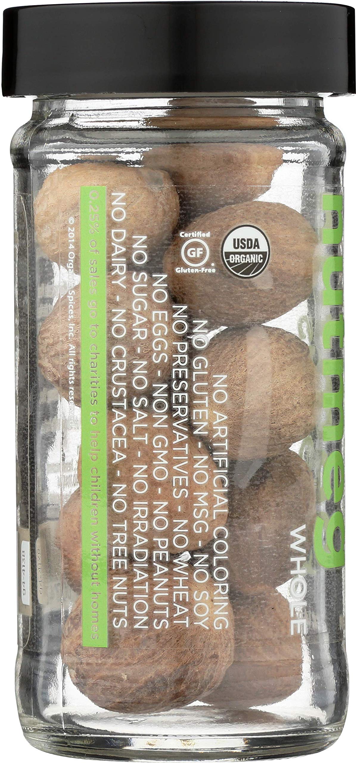 SPICELY Organic Nutmeg Jar Whole, 1.4 OZ