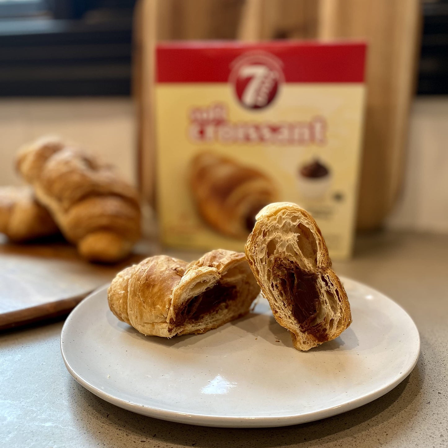 7Days Soft Croissant Variety Pack (24 Count), 12 Chocolate, 12 Strawberry Vanilla, Breakfast Pastry, Individually Wrapped On The