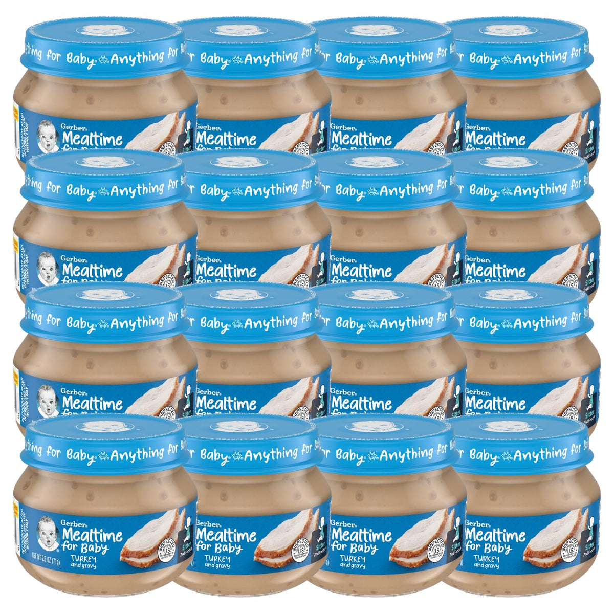 Gerber 2Nd Foods Meats, Turkey & Turkey Gravy, 2.5-Ounce (Pack Of 12)