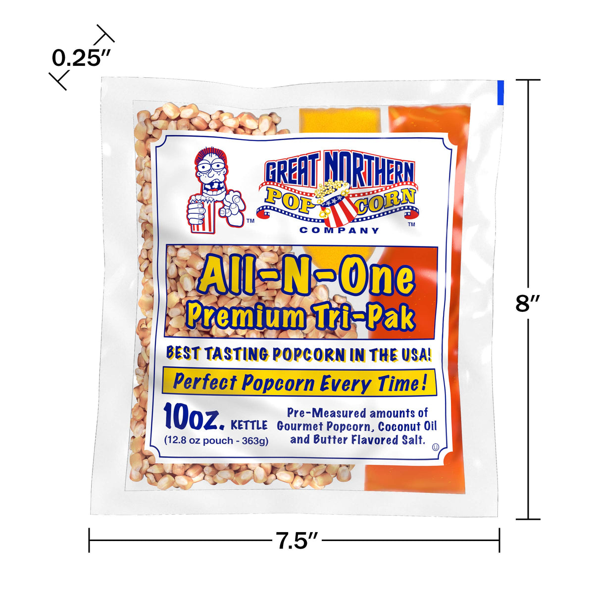 Great Northern Popcorn 10oz Popcorn Machine Packets - Movie Theater Style, 24 Count
