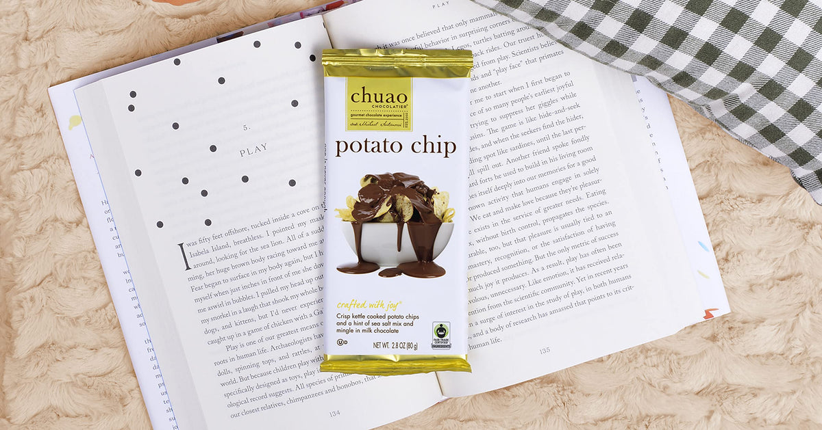 Chuao Chocolatier Potato Chip Milk Chocolate Bars | Gourmet No Preservatives | For Gift Baskets, Christmas, Birthday, Thank You, Care Package | 12 Ct
