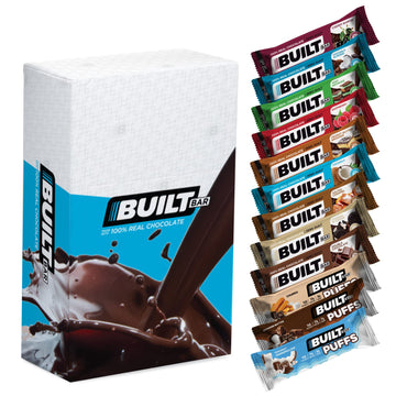 Built Bar High Protein Energy Bars Variety Pack - 12 Gluten-Free Flavors, Low Carb, Low Calorie, Low Sugar, Healthy Snack