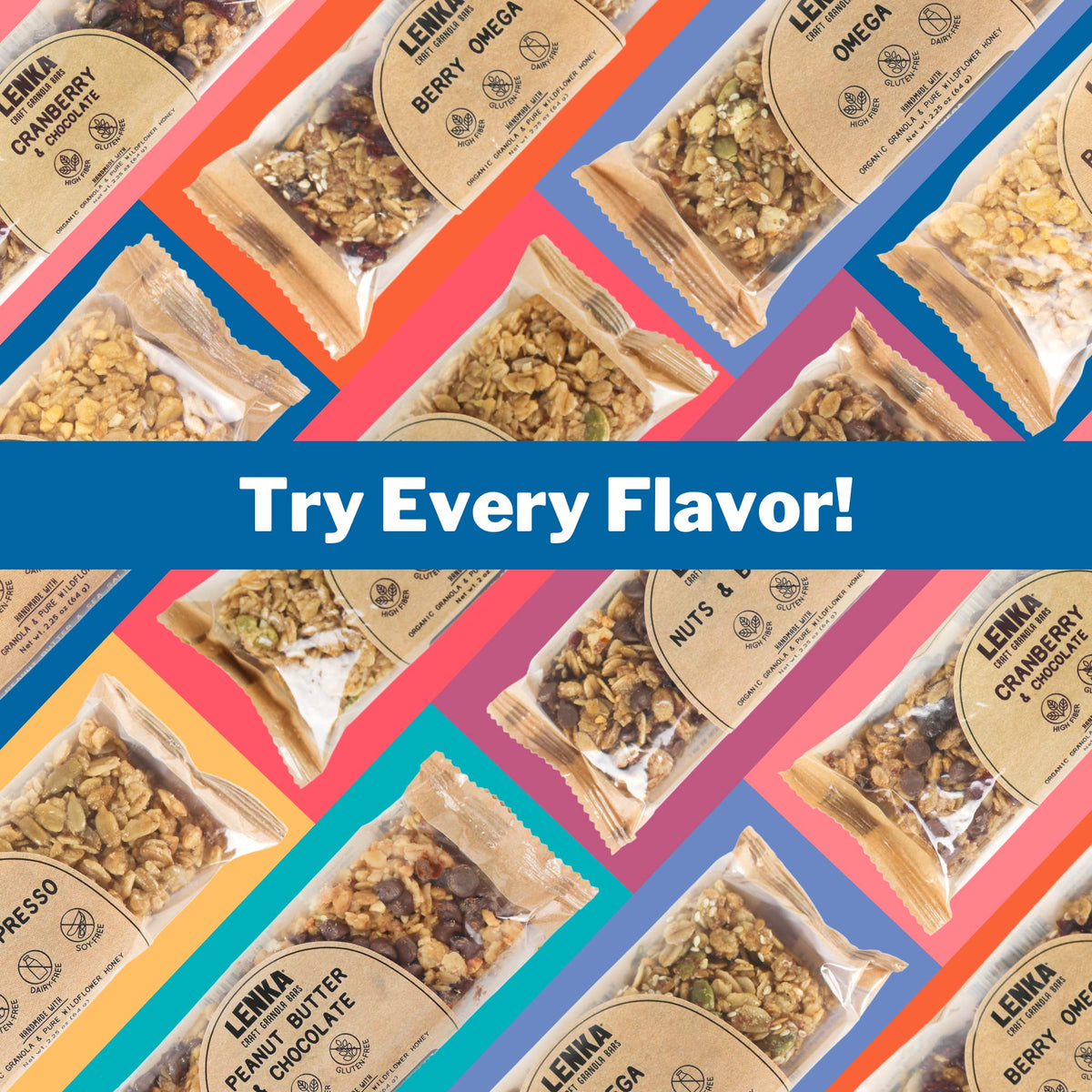 Lenka Bars - Peanut Butter & Sea Salt Snack Bars, Gluten Free, High Fiber, Kosher, Wholesome, No Artificial Flavors, Individuall