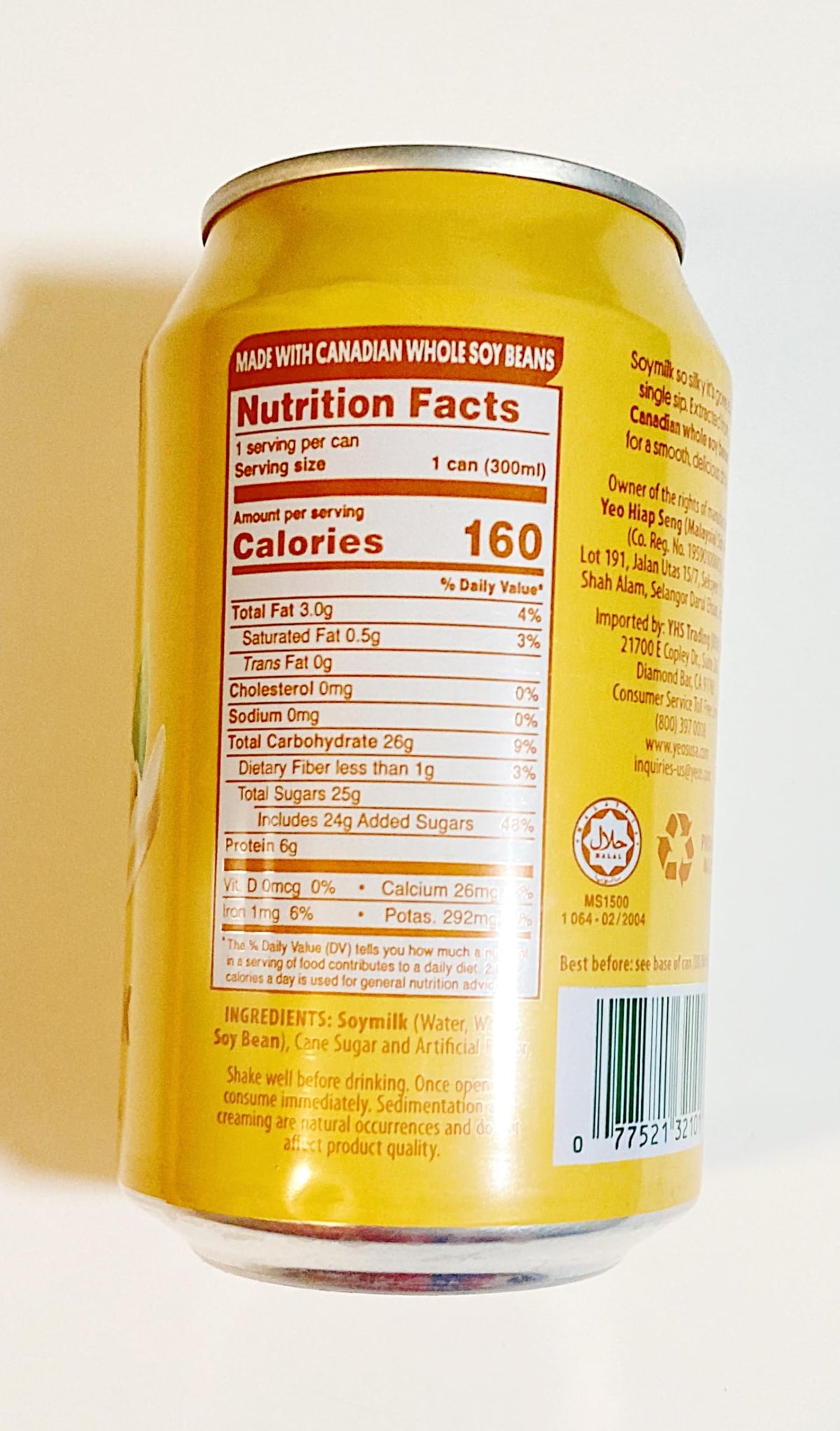 Generic Soymilk, 10.1 fl oz, Pack of 6 Cans, Non-Dairy Beverage