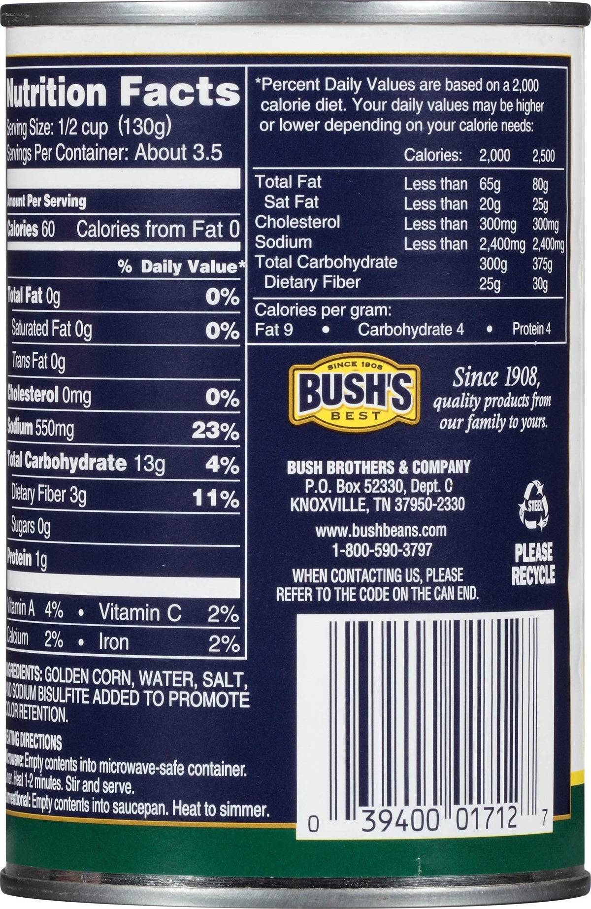 Bush'S Best Baked Beans, Golden Hominy, 15.5 Oz (Pack Of 8)