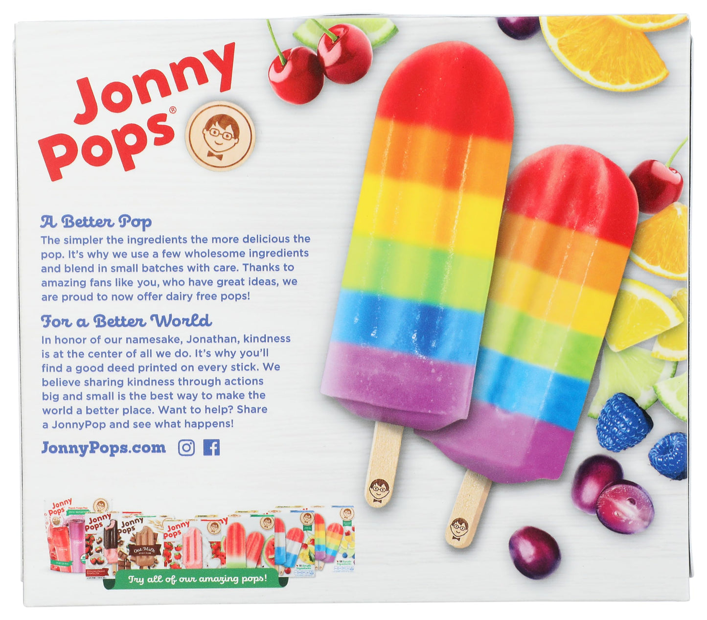 Jonnypops Organic Rainbow Fruit Stacks, 14.8 Fz