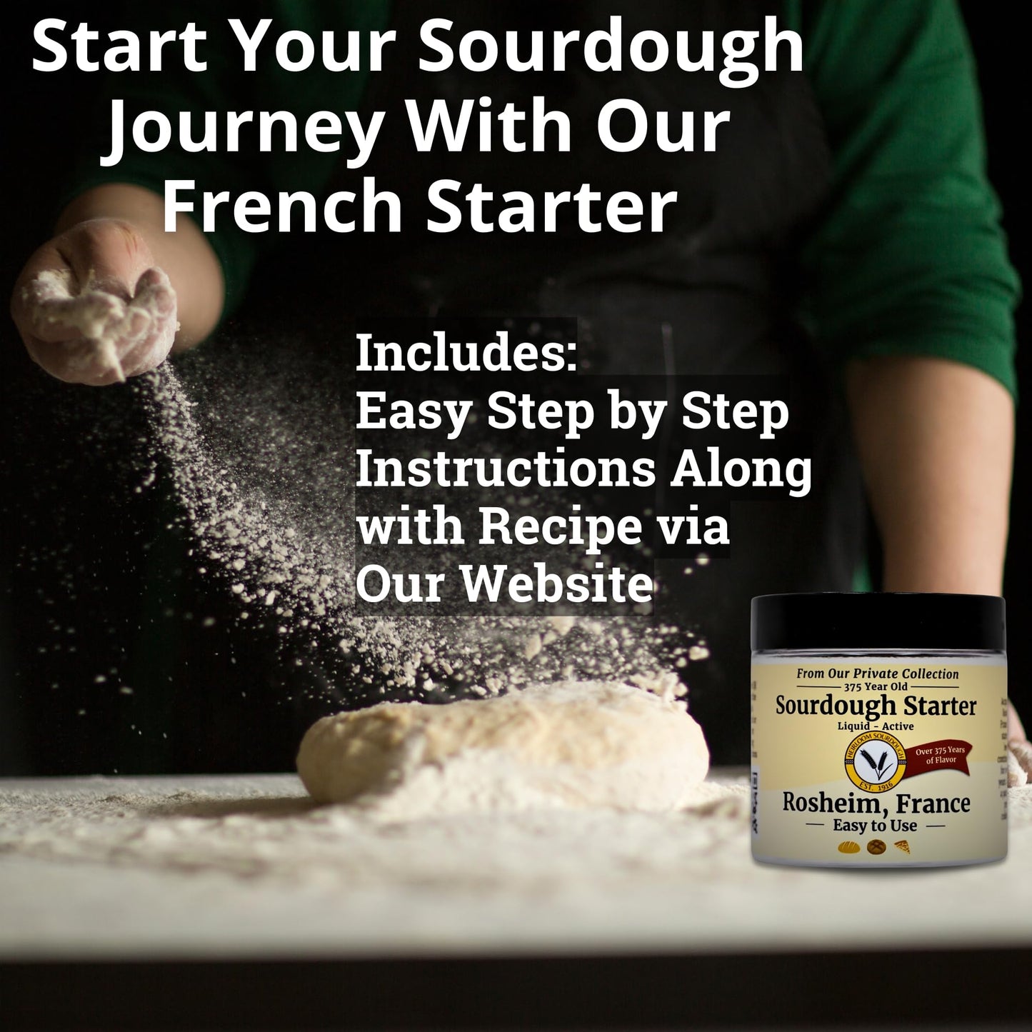 Generic 375-Year-Old French Sourdough Starter | Easy Instructions | 2 Ounce Pack