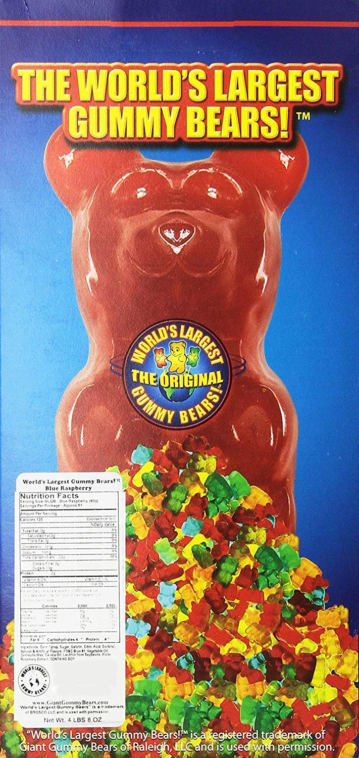 Giant Gummy Bears Giant Gummy Bear - Blue Raspberry - 5 lbs - Plastic