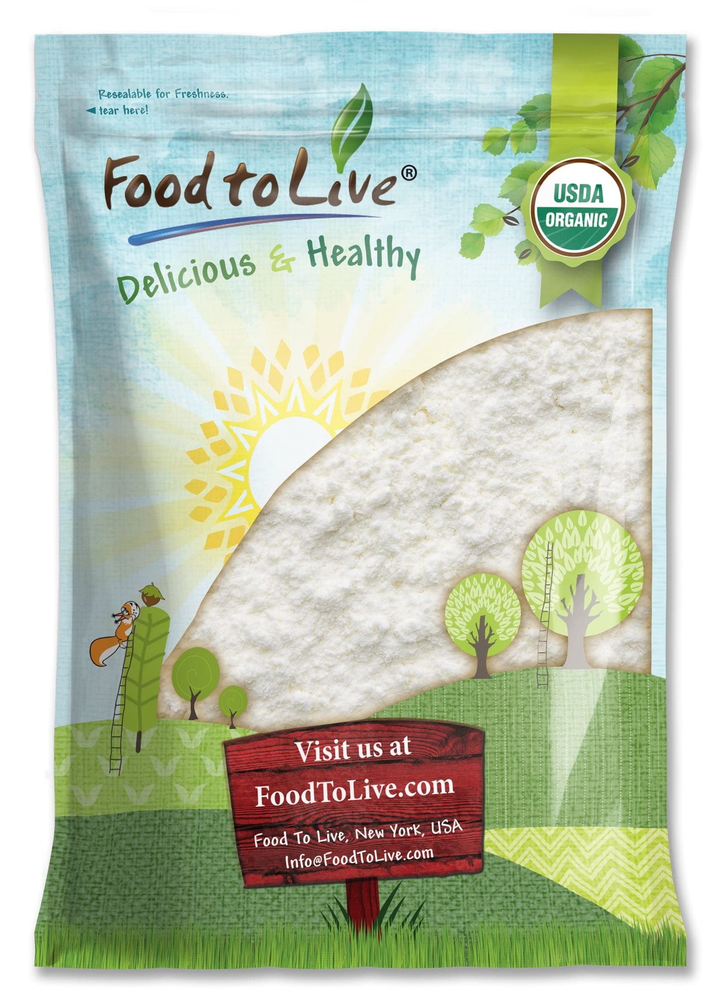 Food to Live Organic Coconut Milk Powder, 7 Pounds - Non-GMO, Dehydrated Fresh Coconut Milk, Pure, Unsweetened, Vegan, Bulk. Dai