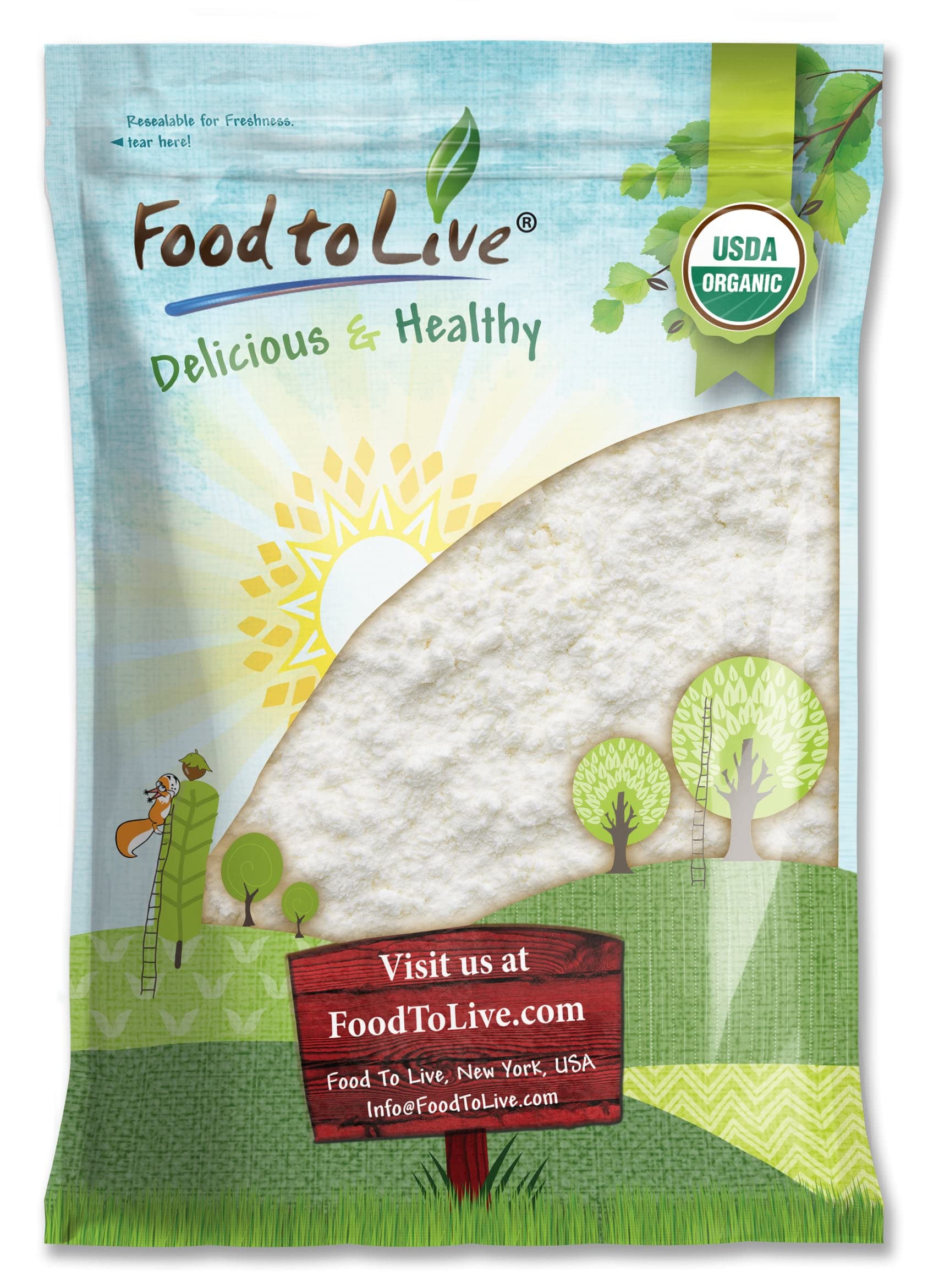 Food to Live Organic Coconut Milk Powder, 7 Pounds - Non-GMO, Dehydrated Fresh Coconut Milk, Pure, Unsweetened, Vegan, Bulk. Dai