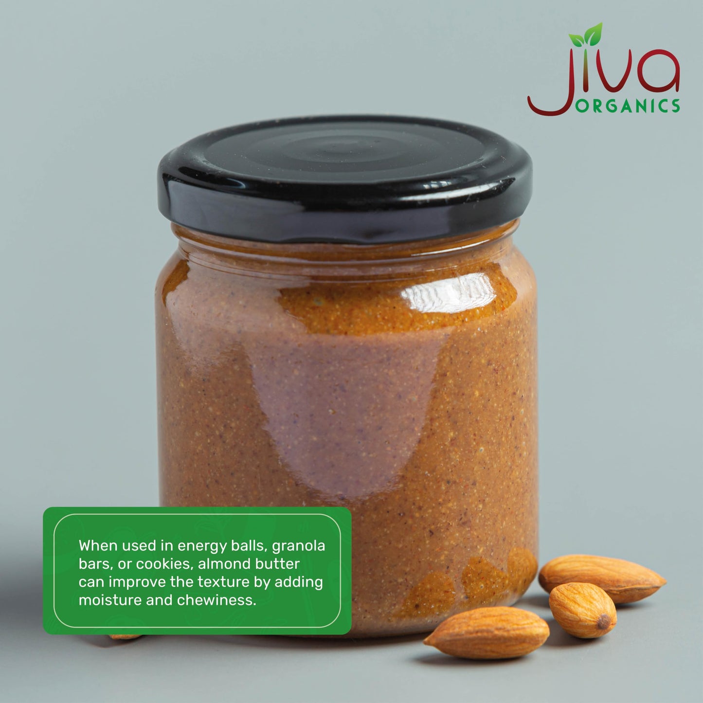 Jiva Organics Raw Sprouted Organic Almond Butter 16-Ounce Large Jar