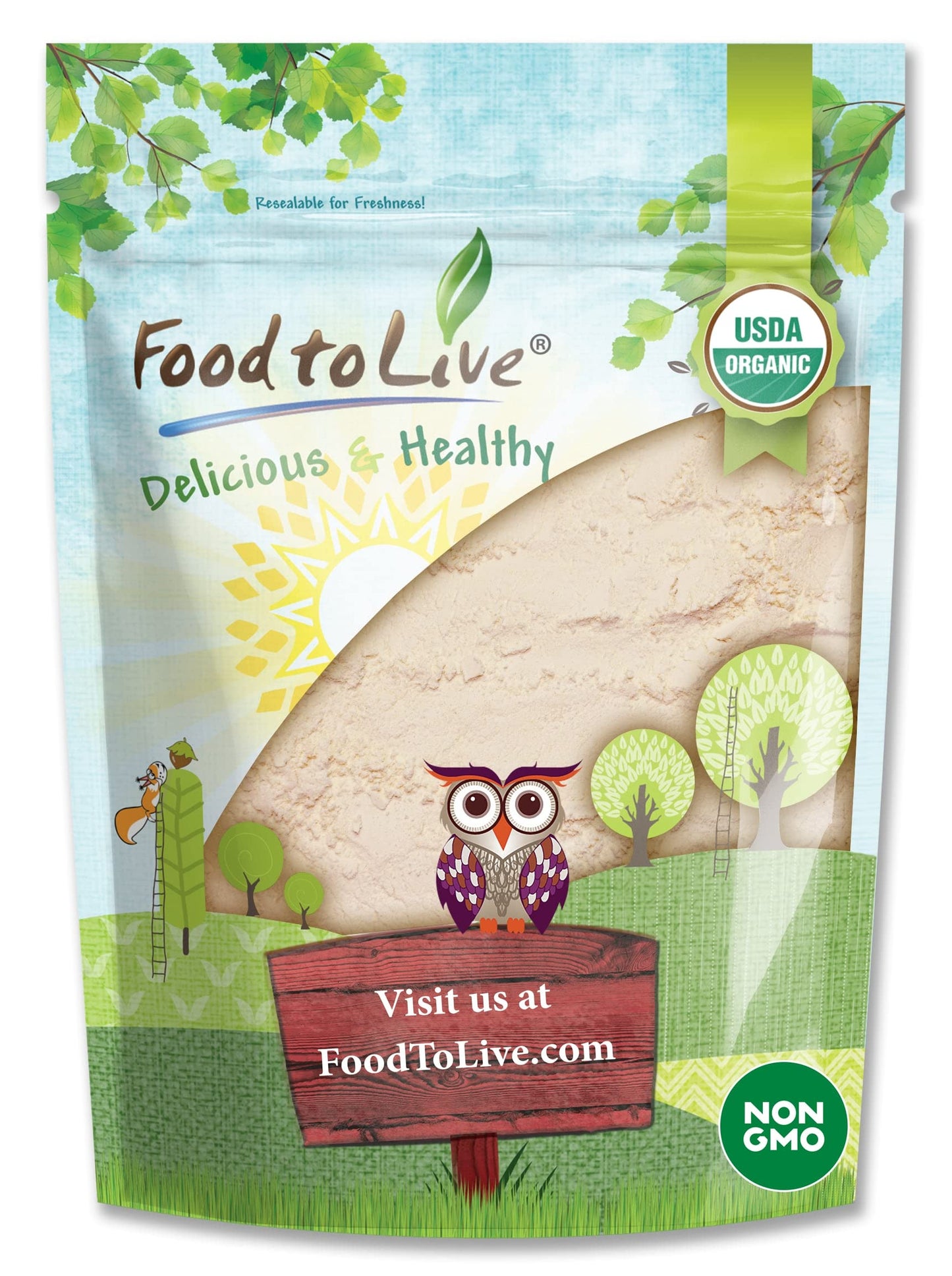 Food to Live - Organic Coconut Flour, 1 Pound - Non-GMO, Kosher, Raw, Vegan, Unsweetened, Unrefined, Unsulfured Fine Powder, Bul