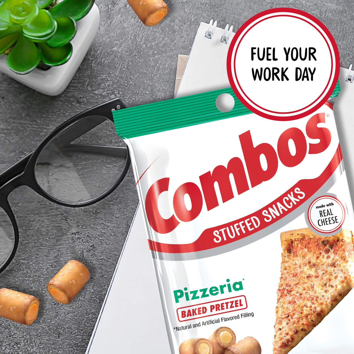 COMBOS Pizzeria Pretzel Baked Snacks 6.3-Ounce Bag