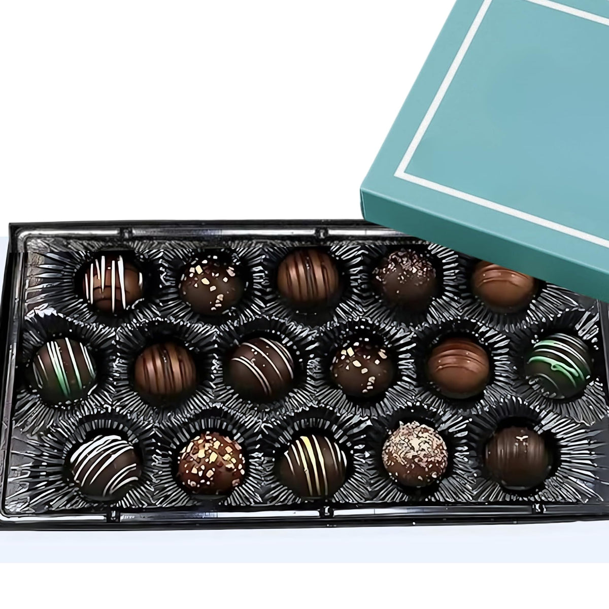 ANDY ANAND CHOCOLATIER Dark Chocolate Truffles Gift Box - Gluten Free, 16 Count, All-Natural Flavors