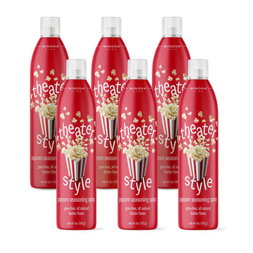 Winona Pure Popcorn Butter Spray - Movie Theater Flavor, 5 oz Bottle, 6 Pack - Perfect for Popcorn, Chicken, and Vegetables
