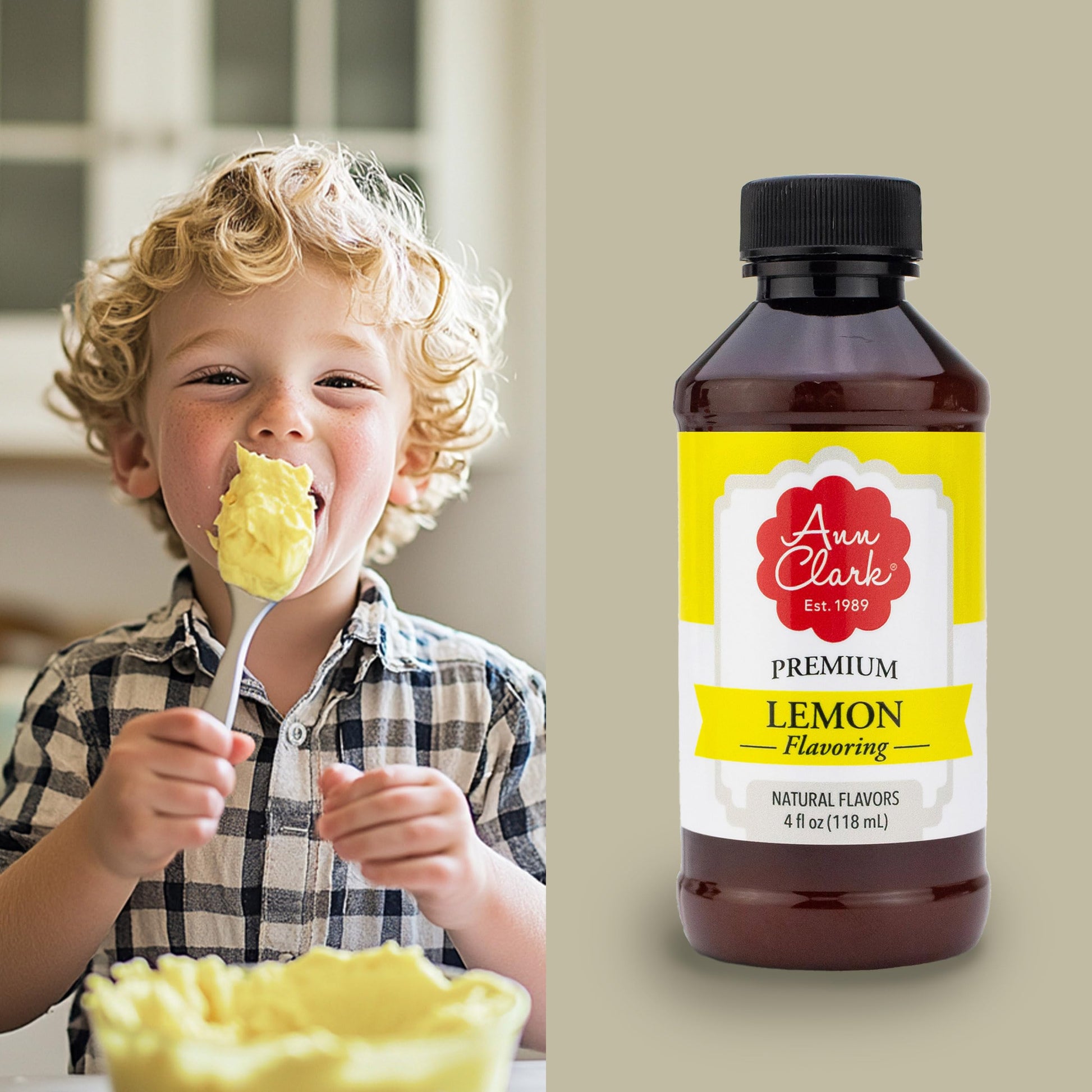 Ann Clark Premium Lemon Emulsion Natural Flavoring Extract for Baking, 4 oz