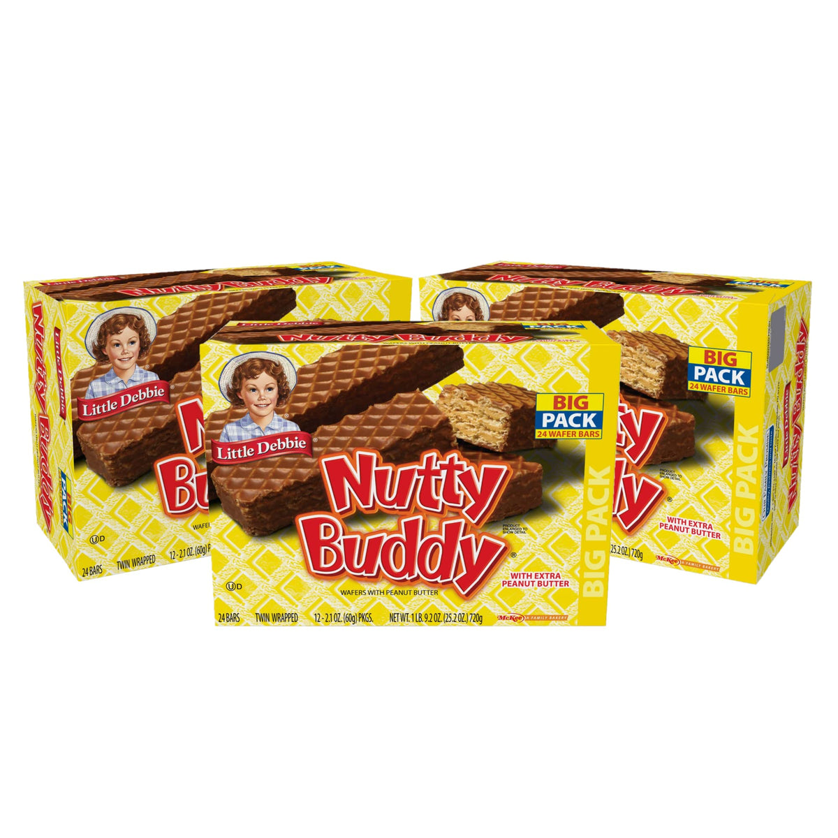 Little Debbie Nutty Bars Wafer Bar 25.2 Oz (3 Boxes) By Little Debbie