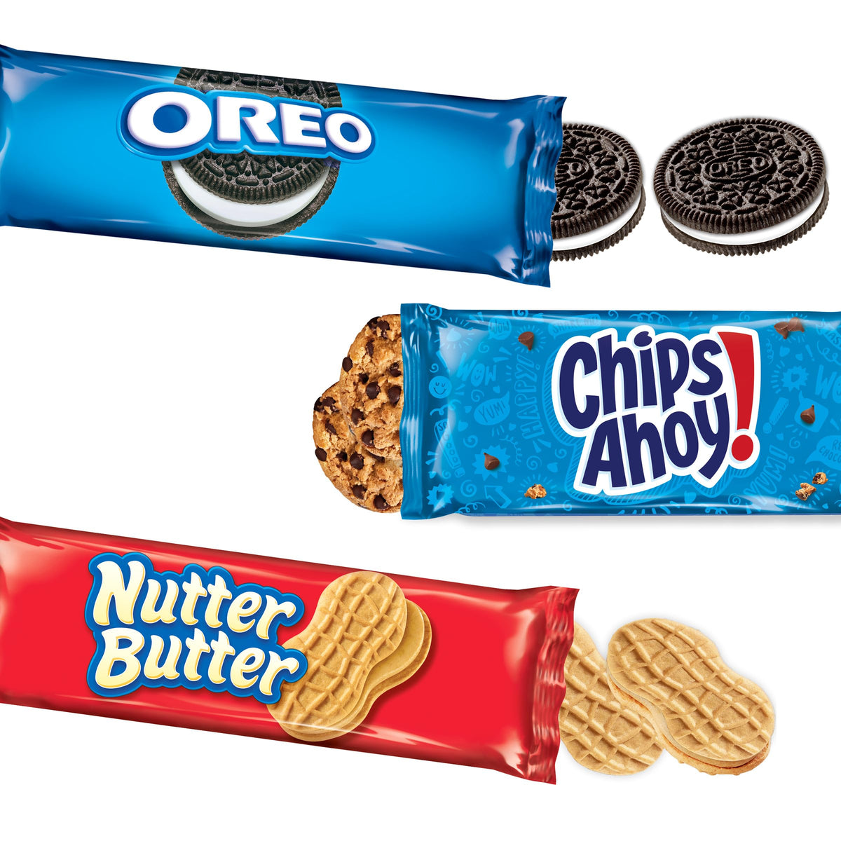 Nabisco Cookie Variety Pack, Oreo, Nutter Butter, Chips Ahoy!, 12 Snack Packs (4 Cookies Per Pack)