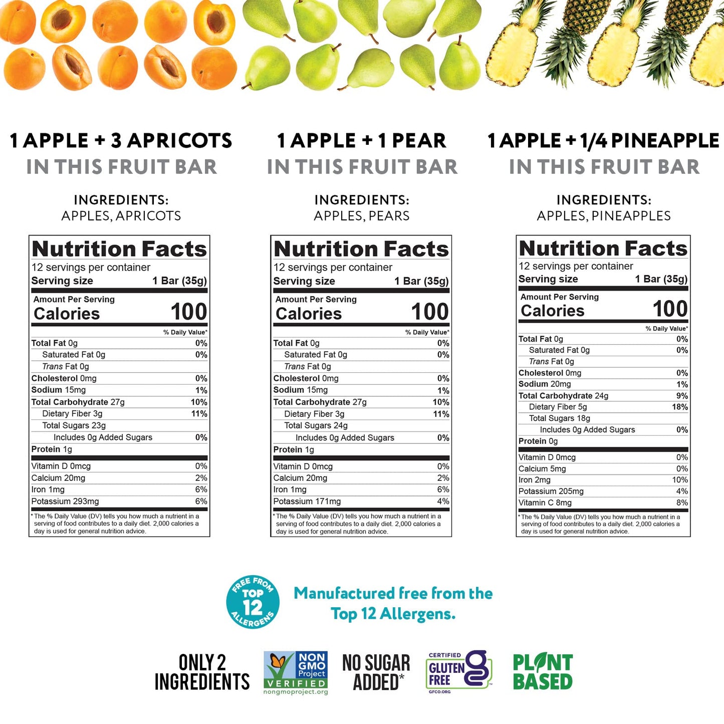 Thats it. (36 Count) Variety Pack | Apricot, Pear, and Pineapple Flavors | 100% Natural Real Fruit Bars Plant-based, Vegan, Glu