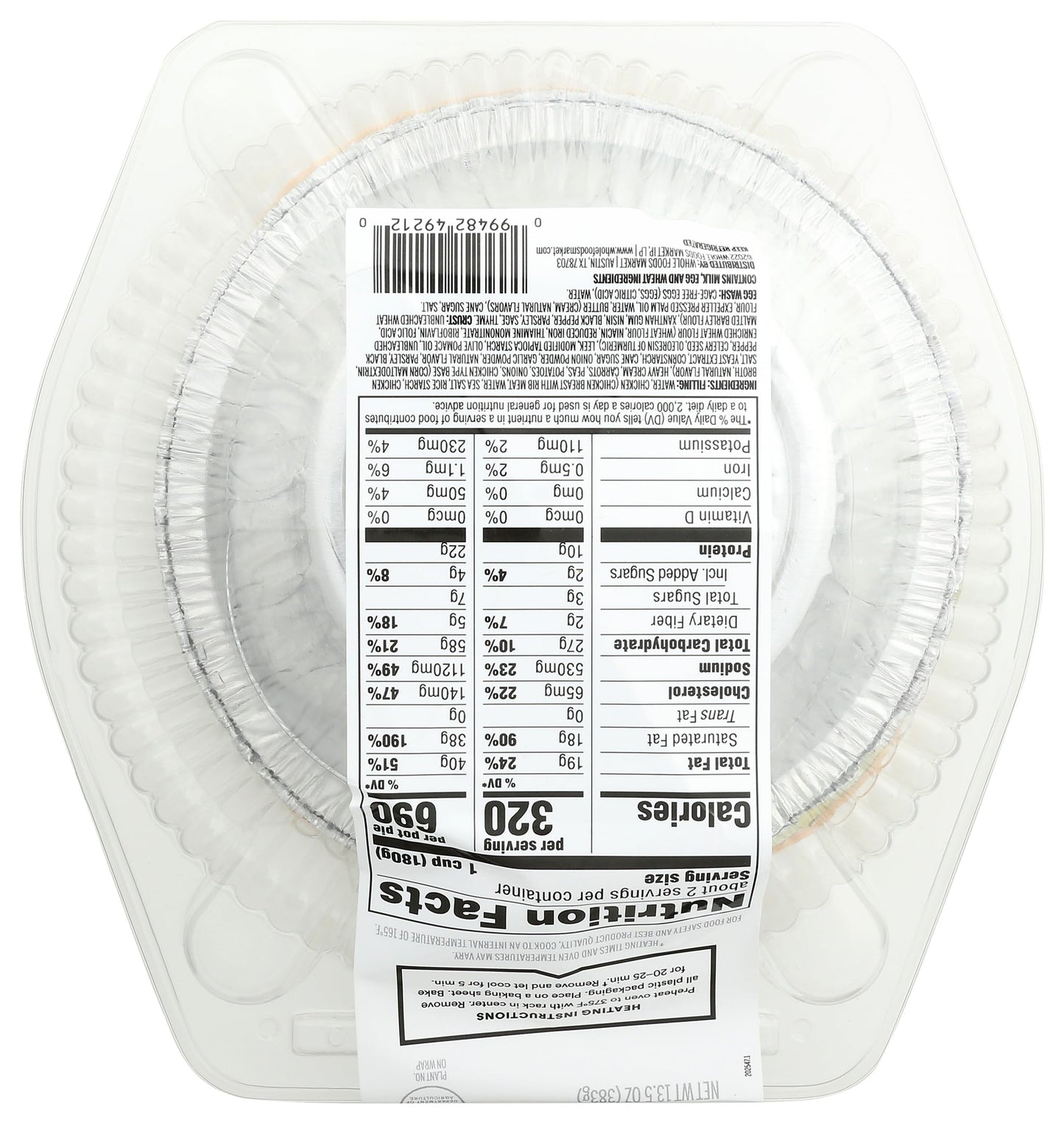 Whole Foods Market, Chicken Pot Pie, Small, 13.5 Ounce