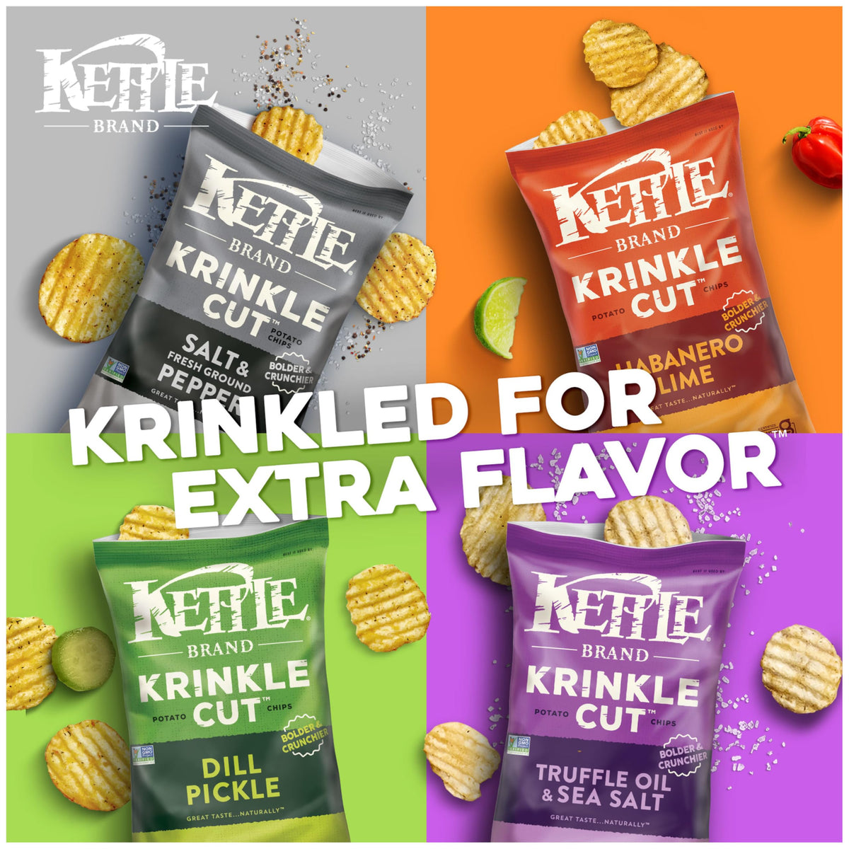 Kettle Foods Truffle & Sea Salt Krinkle Cut Potato Chips, 5 Oz