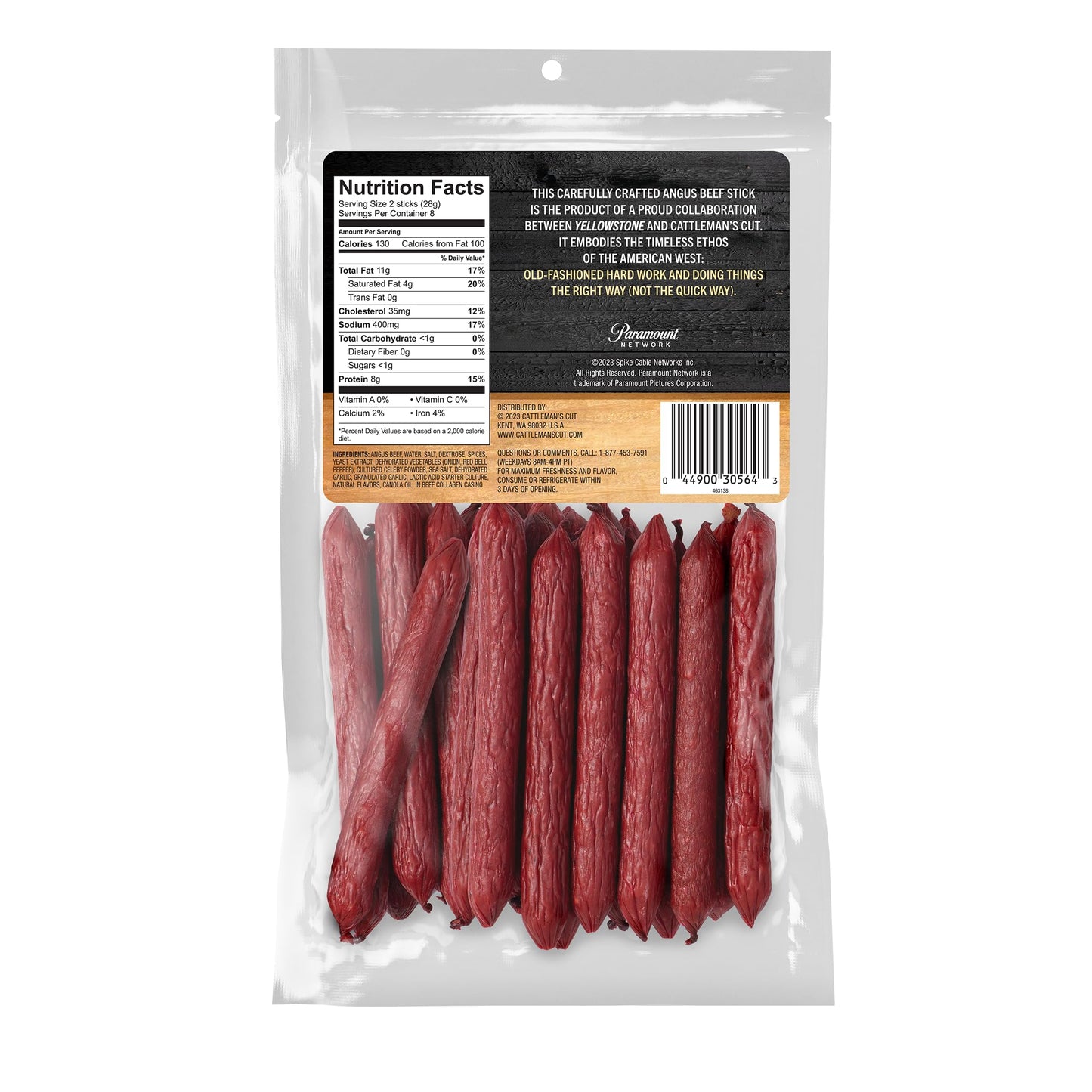 CATTLEMANS CUT Angus Beef Sticks, 8 Ounce Pack, High-Protein Snack