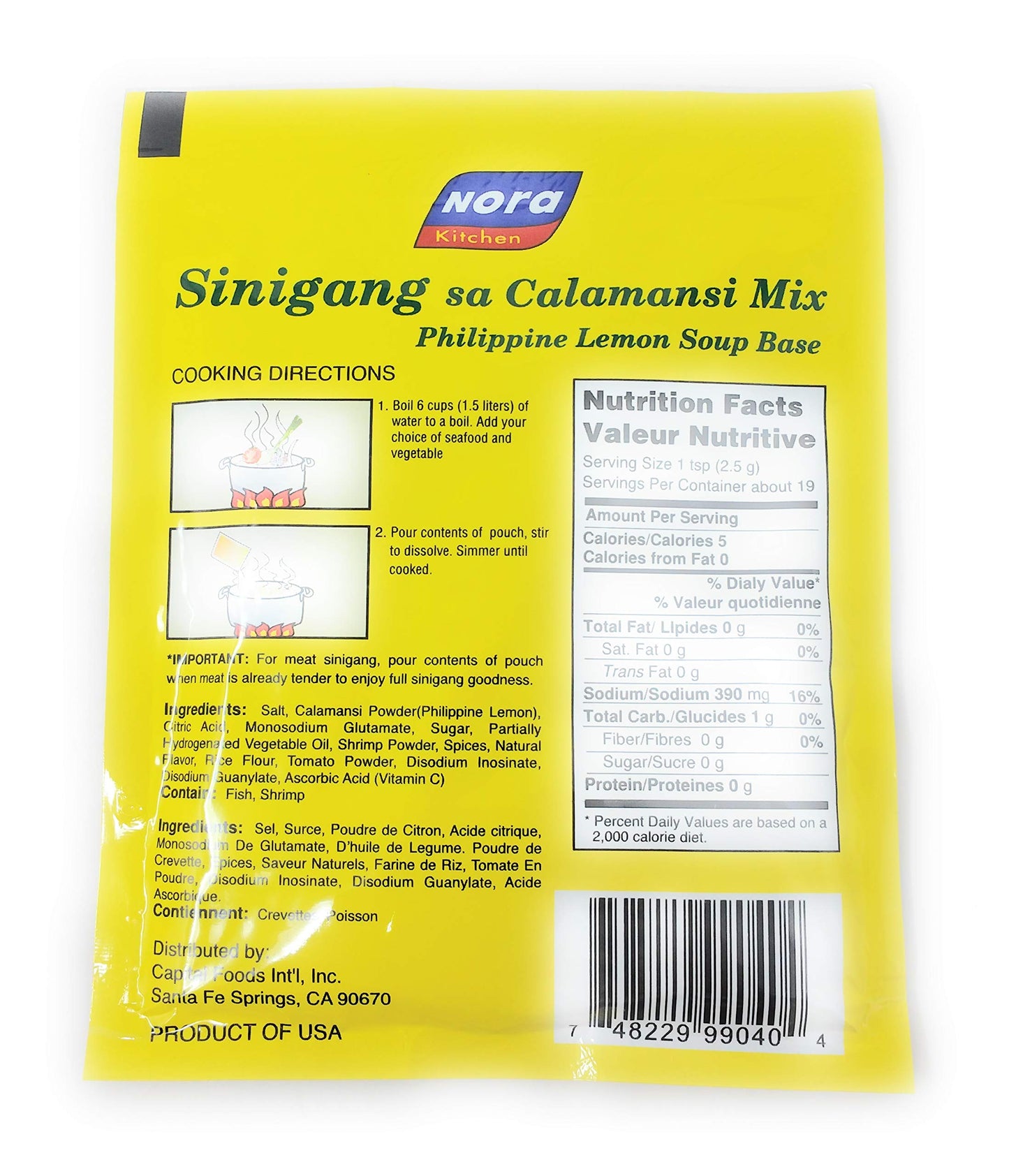 Nora Kitchen Sinigang Sa Calamansi Mix - Philippine Lemon Soup Base - 6 Pack