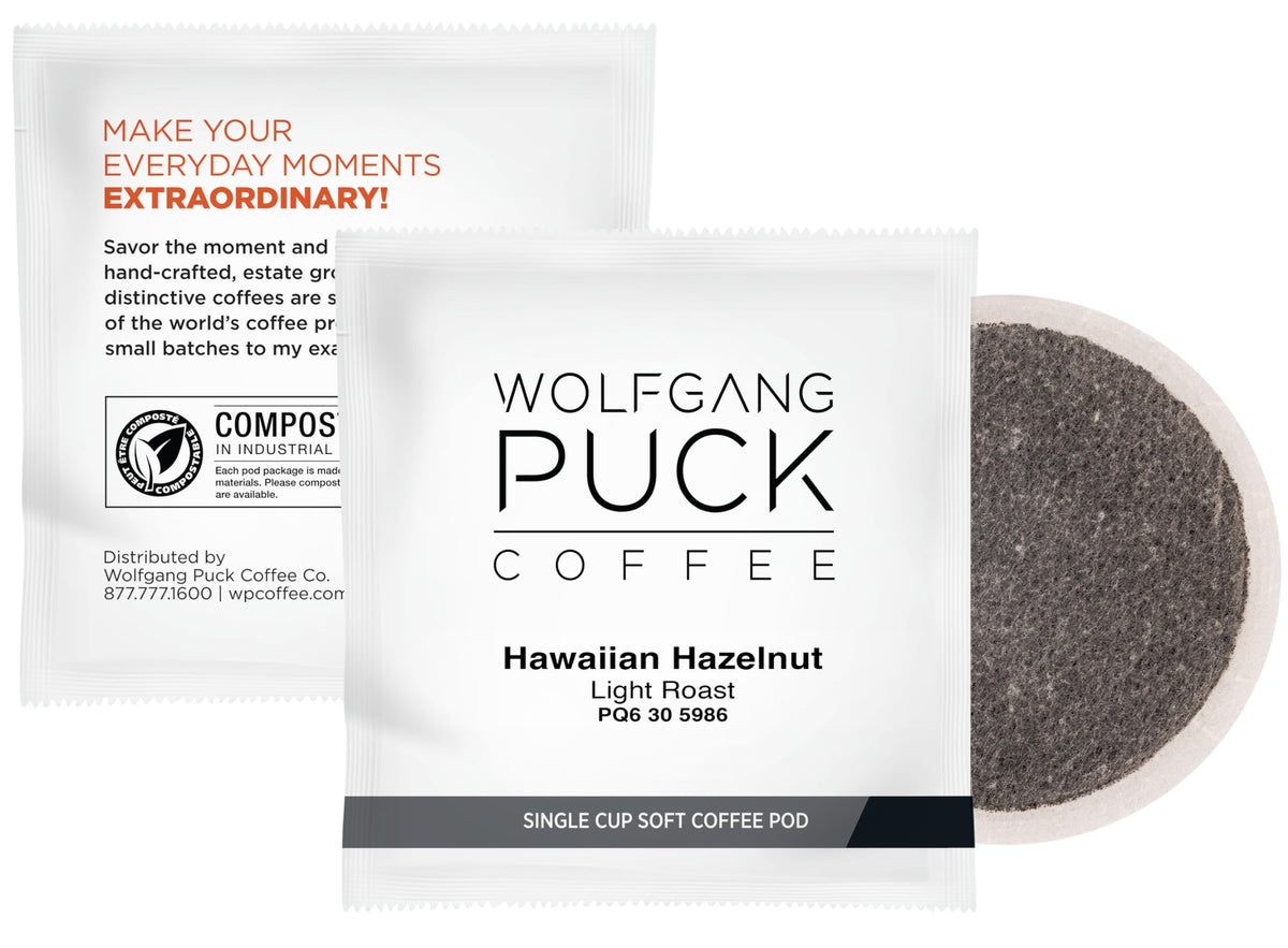 Wolfgang Puck Coffee Soft Pods, Hawaiian Hazelnut, 18 Count (Pack Of 1)