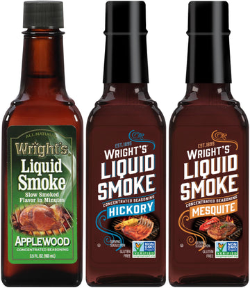 Wright s Liquid Smoke Applewood,Hickory & Mesquite (3 Pack) 3.5 oz