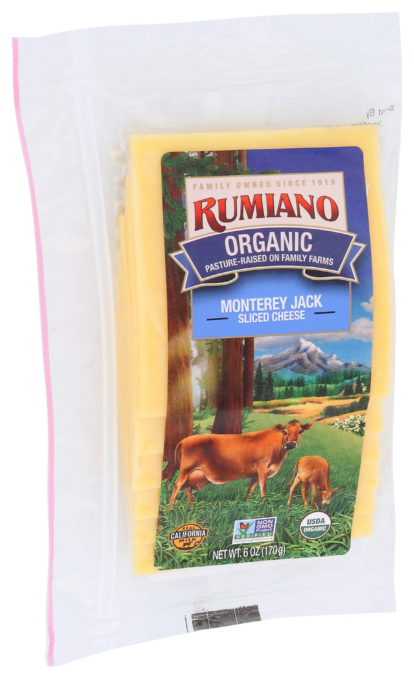 Rumiano Organic Monterey Jack Cheese, Sliced, 6 oz