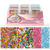 HUEBEATY 6-in-1 Neon & Pastel Rainbow Sprinkles for Cake Decorating - Confetti, Nonpareils, Jimmies & Sanding Sugar - Edible Cup