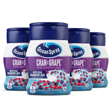 Juicy Mixes Ocean Spray Liquid Water Enhancer, Cran-Grape, Zero Sugar, 1.62 Fl Oz (Pack of 4)