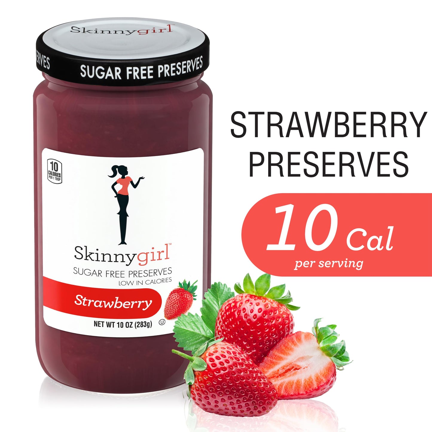 Skinnygirl Sugar Free Preserves, Strawberry, 10 Ounce, Kosher, Pack of 1