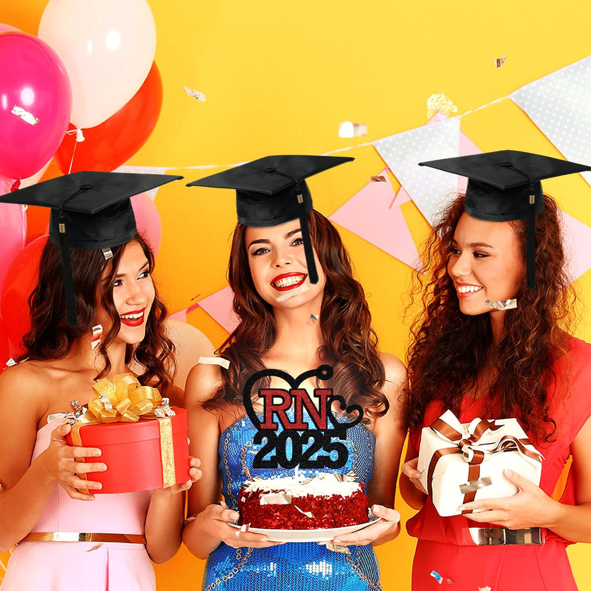 Tivurcia Rn 2025 Cake Topper - Class Of 2025 Nurse Graduation Cake Decor, Congratulations High School/College Graduation Party D