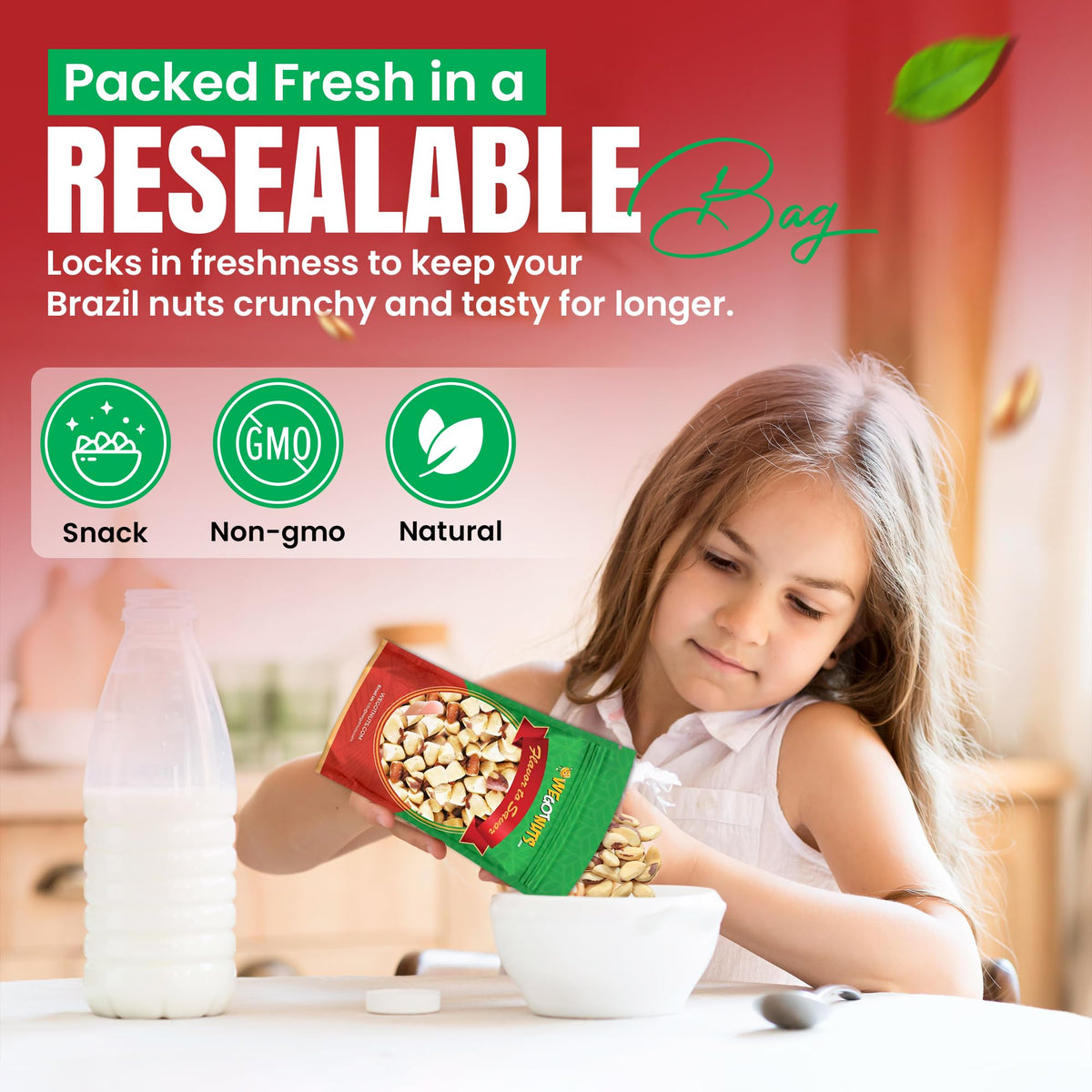 We Got Nuts, Roasted Salted Brazil Nuts, Whole, Shelled, 3 Lbs., Packed Fresh in a Resealable Bag, Gluten Free, Protein Rich, Ve