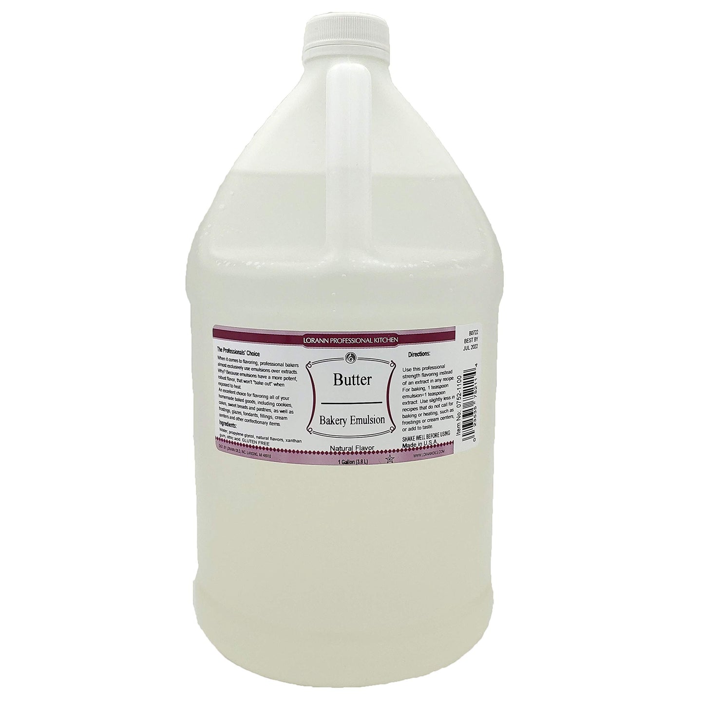 LorAnn Butter Bakery Emulsion, Natural Clear, 1 Gallon