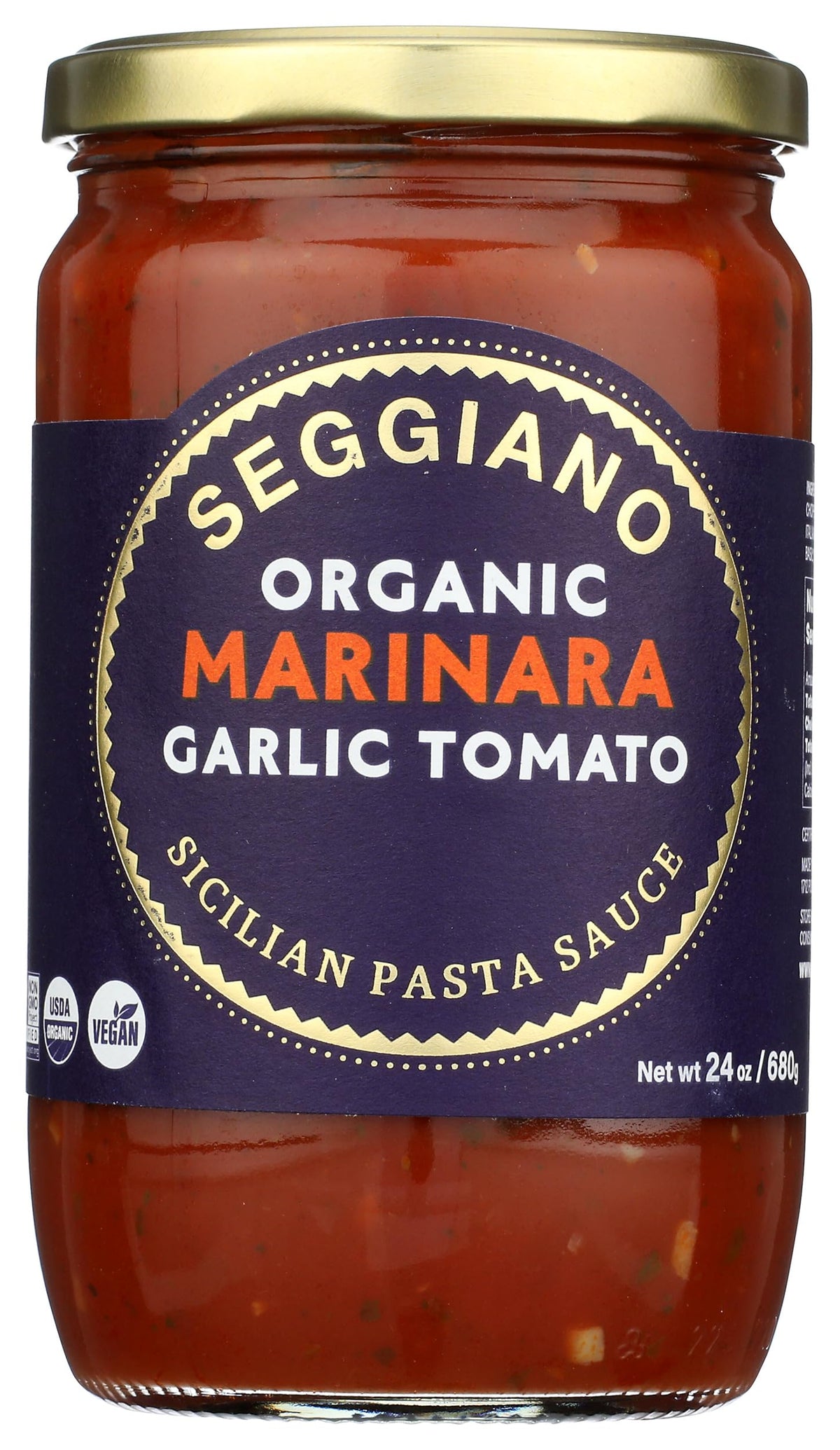 SEGGIANO Organic Garlic Marinara Pasta Sauce, 24 OZ