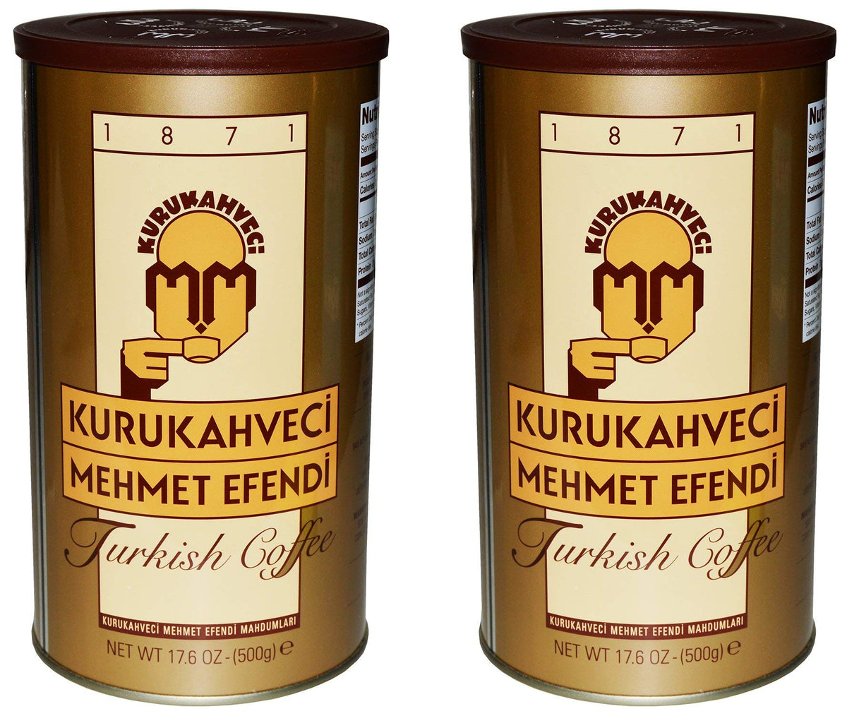 KURUKAHVECI MEHMET EFENDI Turkish Coffee  Arabica Beans  Roasted Ground Rich Aroma  Fresh  Medium to Heavy-bodied  Original Taste Since 1871 (17.6 OZ / 500 Gr) Pack of 2
