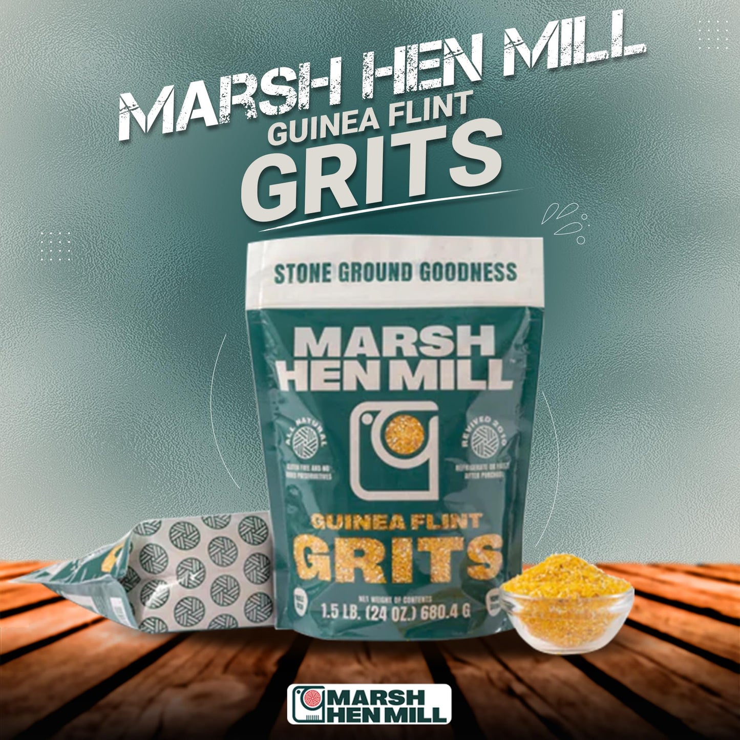 Marsh Hen Mill Guinea Flint Grits 24 Ounce Bag