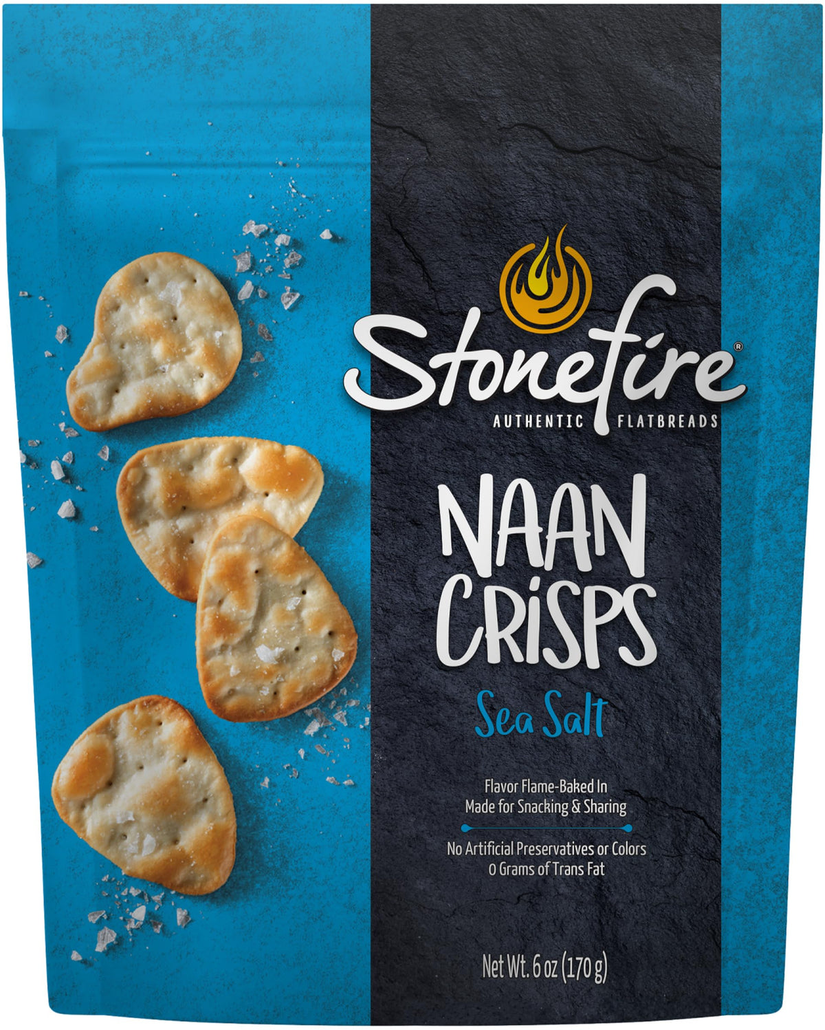 Stonefire Sea Salt Naan Crisps, 6 Ounce (Pack Of 6)