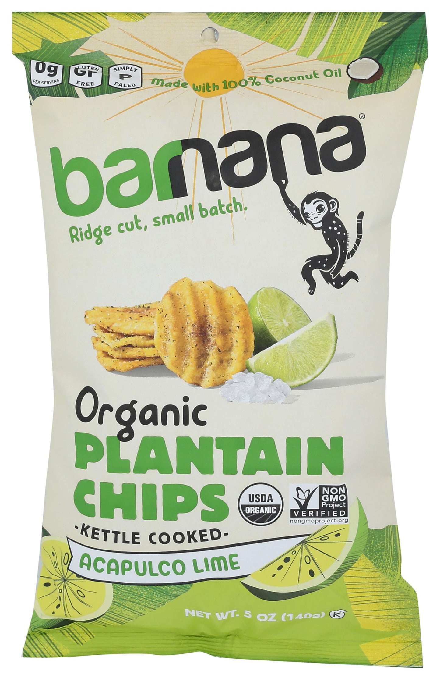 Barnana, Plantain Chips, Organic, Acapulco Lime, 5 Oz, 1 Count
