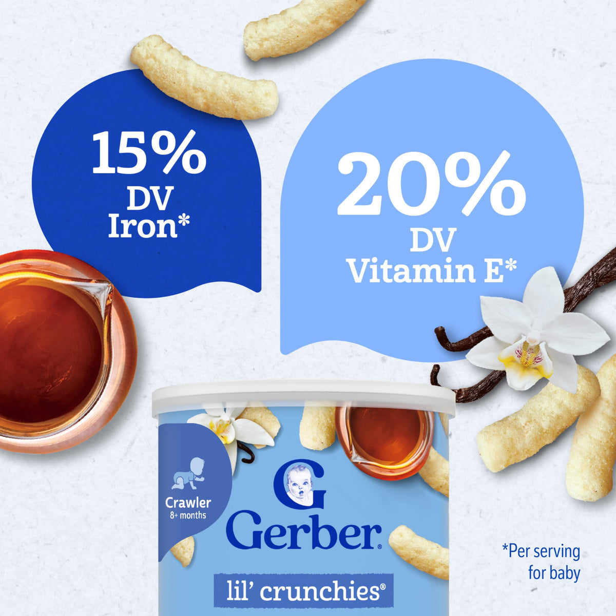 Gerber Snacks for Baby Lil Crunchies, Vanilla Maple, 1.48 Ounce (Pack of 6)