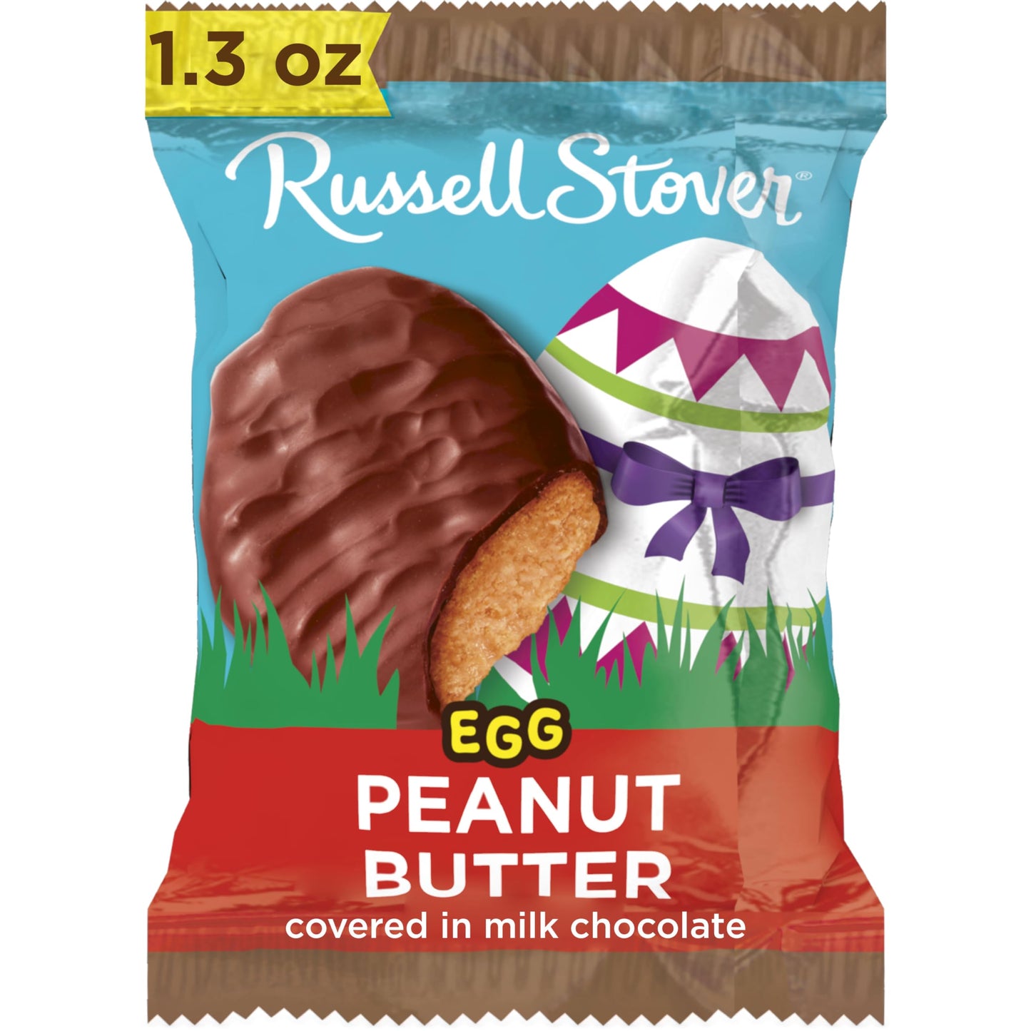 Russell Stover Easter Peanut Butter Milk Chocolate Easter Egg  1.3 Oz Each