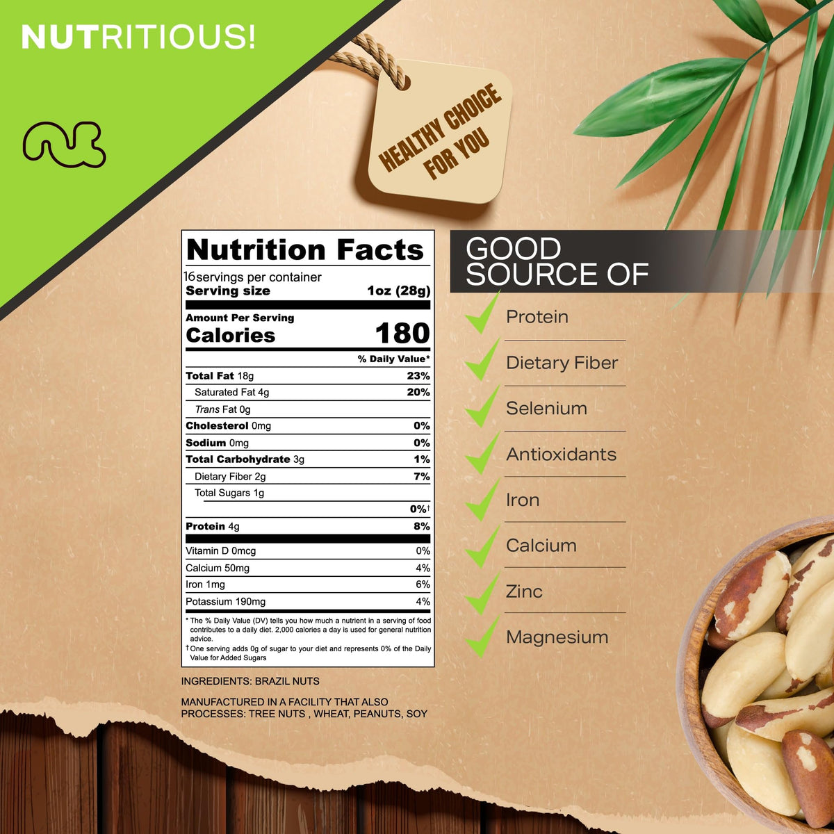 NUT CRAVINGS - Raw Broken Brazil Nuts, Unsalted, No Shell, (16oz - 1 LB) Bulk Nuts Packed Fresh in Resealable Bag - Kosher Healt