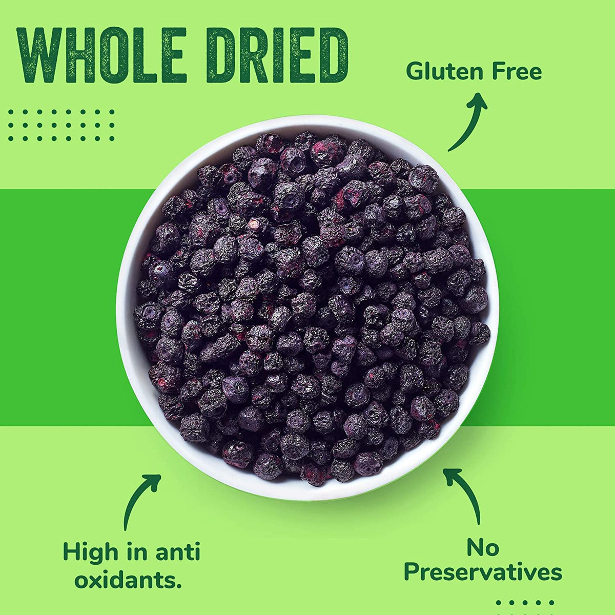 IM A NUT Dried Blueberries Whole Resealable Bag 4 lbs Great for Salads and Baking