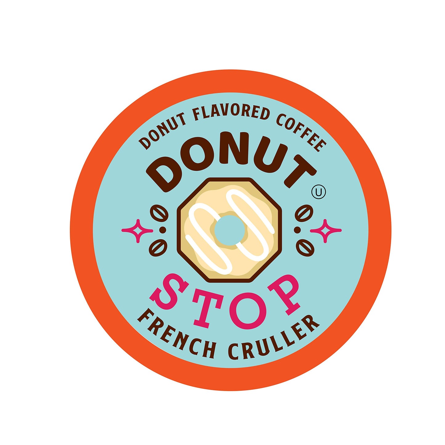 Donut Stop Coffee Pods, French Cruller Flavor, Compatible with 2.0 K-Cup Brewers, 40 Count